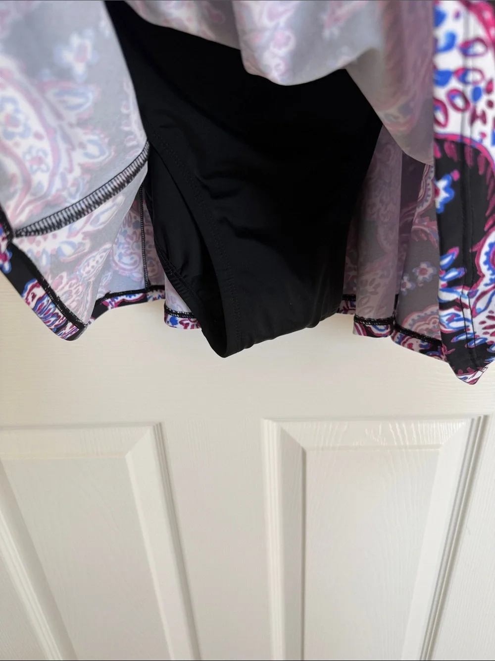 New! Swim Solutions Women's Black Paisley-Print Tummy-Control Swim Dress 12,14 - Picture 9 of 12